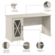 Bush Lennox Engineered Wood Desk with Storage Cabinet in Linen White Oak