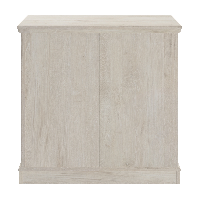 Bush Lennox Engineered Wood Lateral File Cabinet with Shelves in Linen White Oak