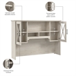 Bush Lennox Engineered Wood Hutch for Buffet Cabinet in Linen White Oak
