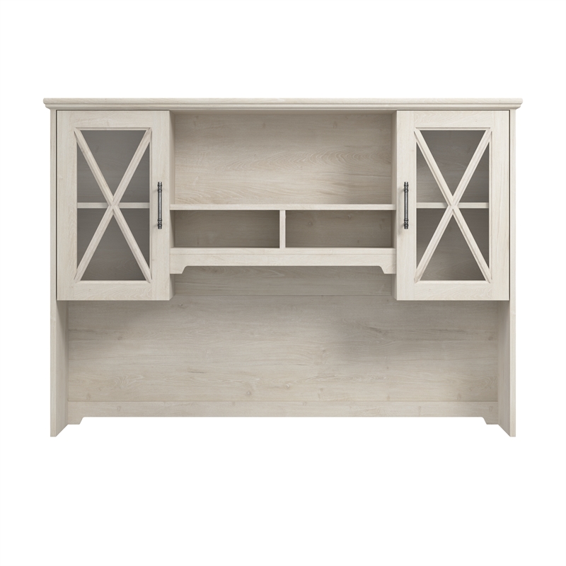 Bush Lennox Engineered Wood Hutch for Buffet Cabinet in Linen White Oak