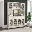 Bush Lennox Engineered Wood Sideboard Buffet Cabinet in Linen White Oak