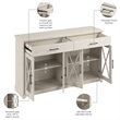 Bush Lennox Engineered Wood Buffet Cabinet with Drawers in Linen White Oak