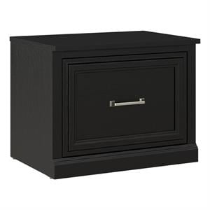 Woodland 24W Small Shoe Bench with Drawer in Black Suede Oak - Engineered Wood