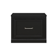 Woodland 24W Small Shoe Bench with Drawer in Black Suede Oak - Engineered Wood