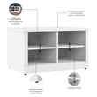 Hampton Heights 30W Shoe Bench in White - Engineered Wood