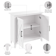 Key West Small Storage Cabinet with Doors in Pure White Oak - Engineered Wood