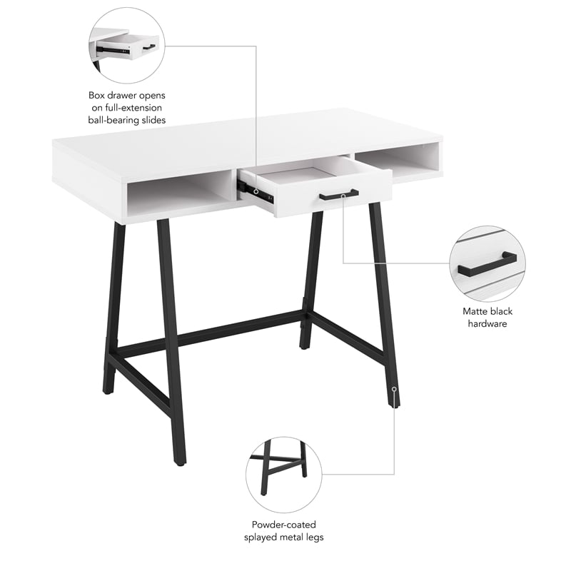 Steele 40W Writing Desk in Pure White Oak by Bush Furniture - Engineered Wood