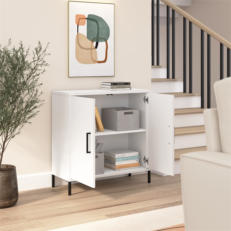 Essence Low Storage Cabinet with Doors - Engineered Wood