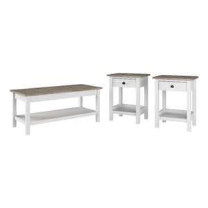 Mayfield Farmhouse Coffee Table with End Tables - Engineered Wood