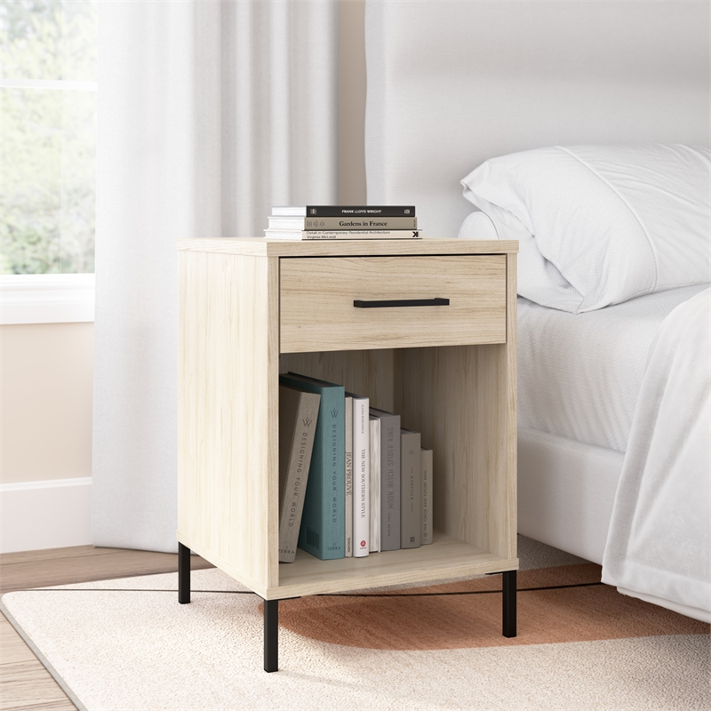 Essence Nightstand with Drawer in Natural Elm - Engineered Wood