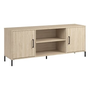 Essence 58W TV Stand with Doors and Shelves in Natural Elm - Engineered Wood