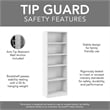 Universal 25W Tall 5 Shelf Bookcase in White - Engineered Wood