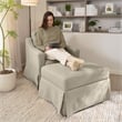 Harper Swivel Accent Chair and Storage Ottoman with Slipcovers - Sand Fabric