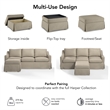 Harper Storage Ottoman with Tray and Slipcover - Sand Basketweave Fabric