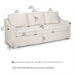 Harper 80W Sofa with Slipcover - Ivory Basketweave Fabric