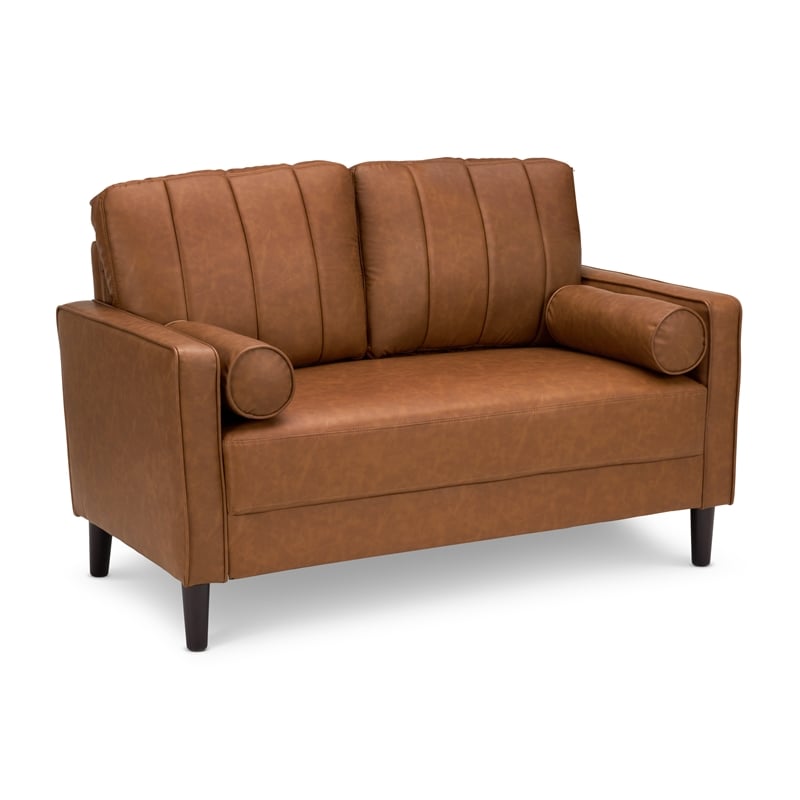 Bush Home Max 54W Loveseat in Buffed Camel Vegan Leather