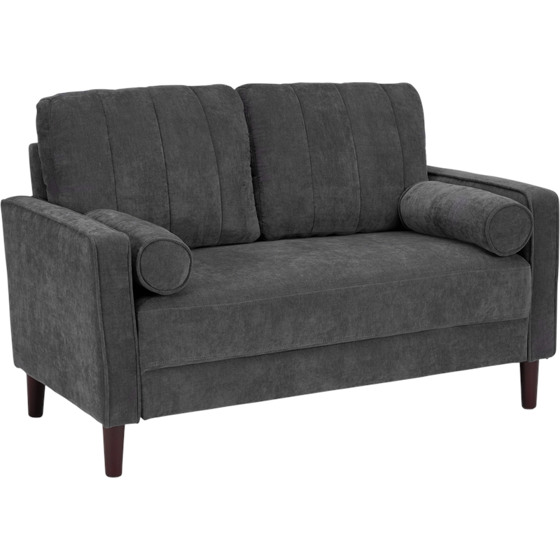 Bush Home Max 54W Loveseat in Iron Gray Chenille Fabric