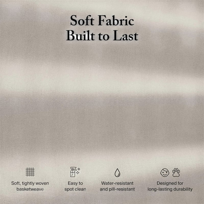 Bush Home Sienna Modular Arm Set with Pillows Arms Only Seating Sold Separately in Mist Taupe Woven Fabric