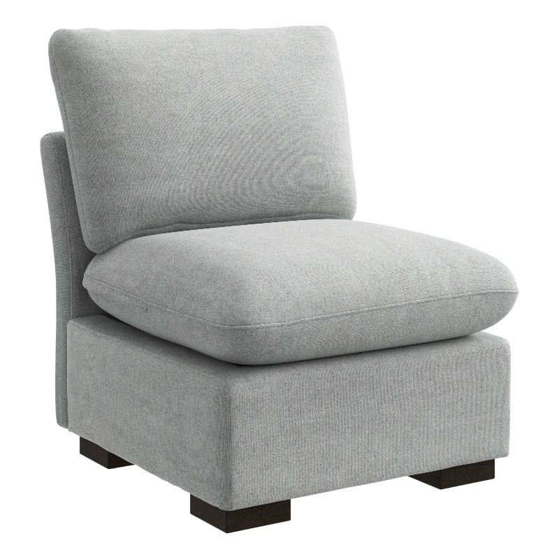 Bush Home Sienna Modular Armless Chair in Dove Gray Woven Fabric
