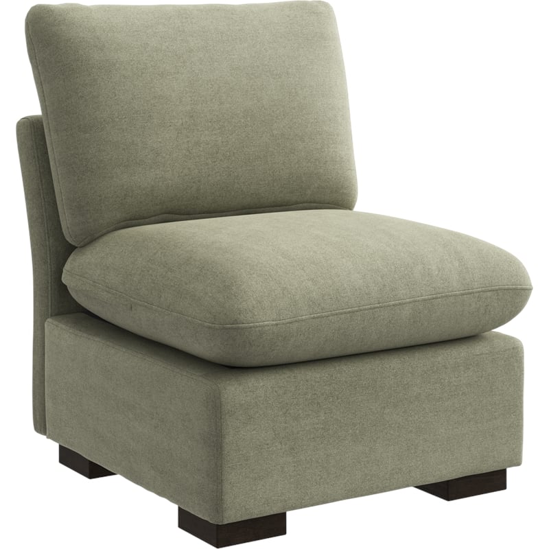 Bush Home Sienna Modular Armless Chair in Soft Green Woven Fabric