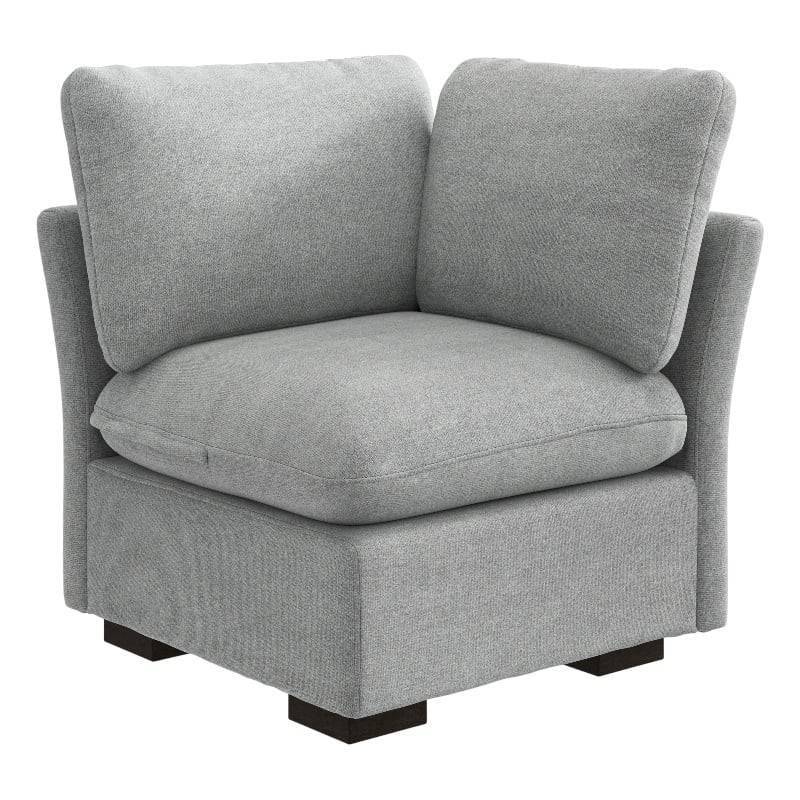 Bush Home Sienna Modular Corner Wedge in Dove Gray Woven Fabric