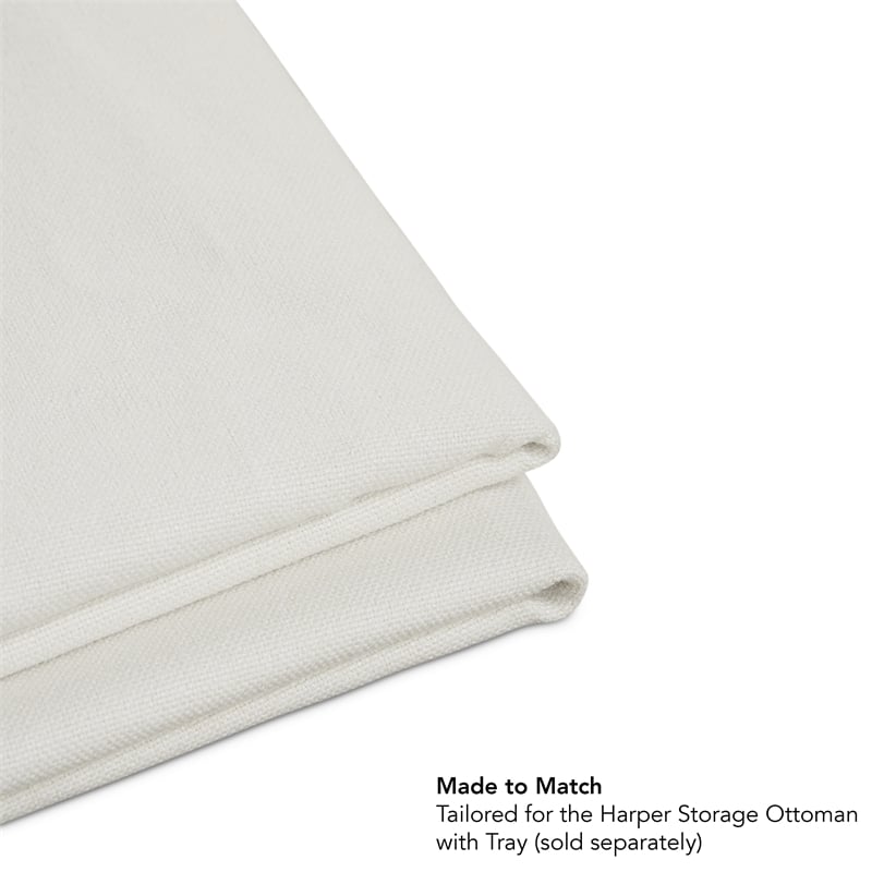 Bush Home Harper Slipcover for Bush Home Harper Storage Ottoman w/ Tray in Ivory