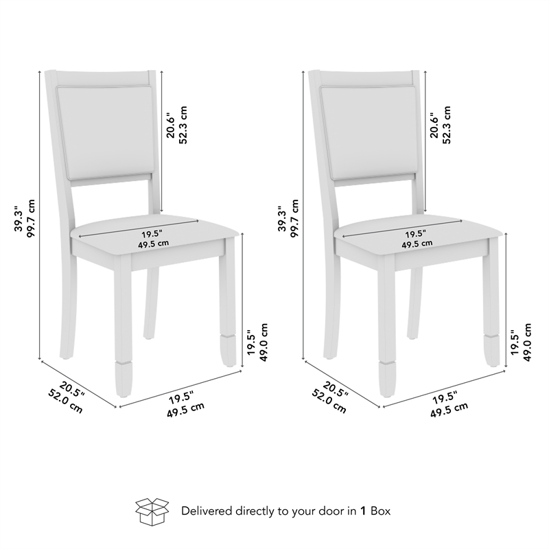 Bush Home Key West Upholstered Cross Back Dining Chair - Set of 2 in Blonde Oak