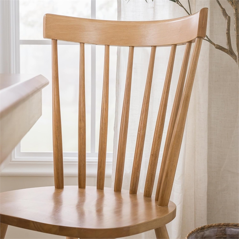 Bush Home Windsor High Back Spindle Dining Chairs - Set of 2 in Natural Honey