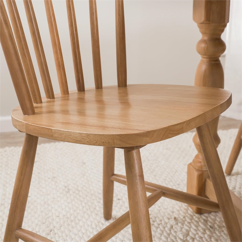 Bush Home Windsor High Back Spindle Dining Chairs - Set of 2 in Natural Honey