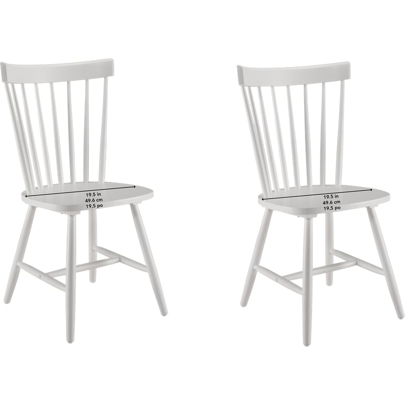 Bush Home Windsor High Back Spindle Dining Chairs - Set of 2 in White