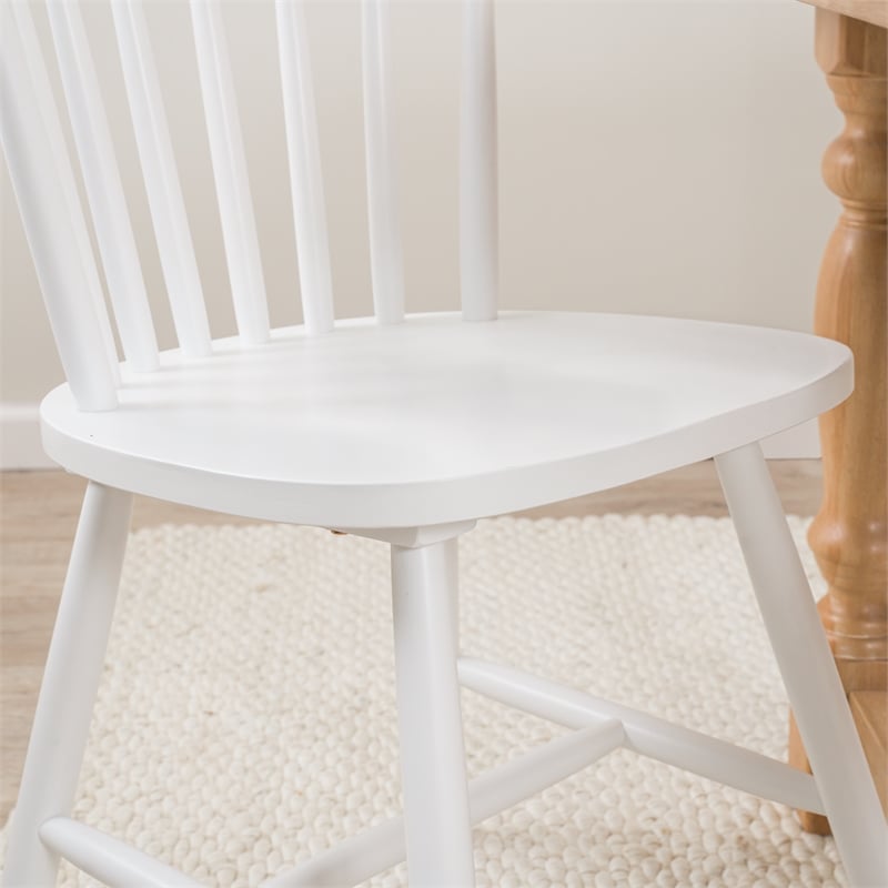 Bush Home Windsor High Back Spindle Dining Chairs - Set of 2 in White