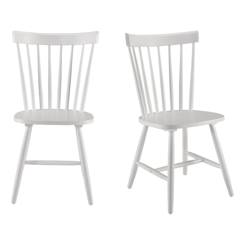 Bush Home Windsor High Back Spindle Dining Chairs - Set of 2 in White