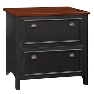 Fairview 2 Drawer Lateral File Cabinet in Antique Black - Engineered Wood