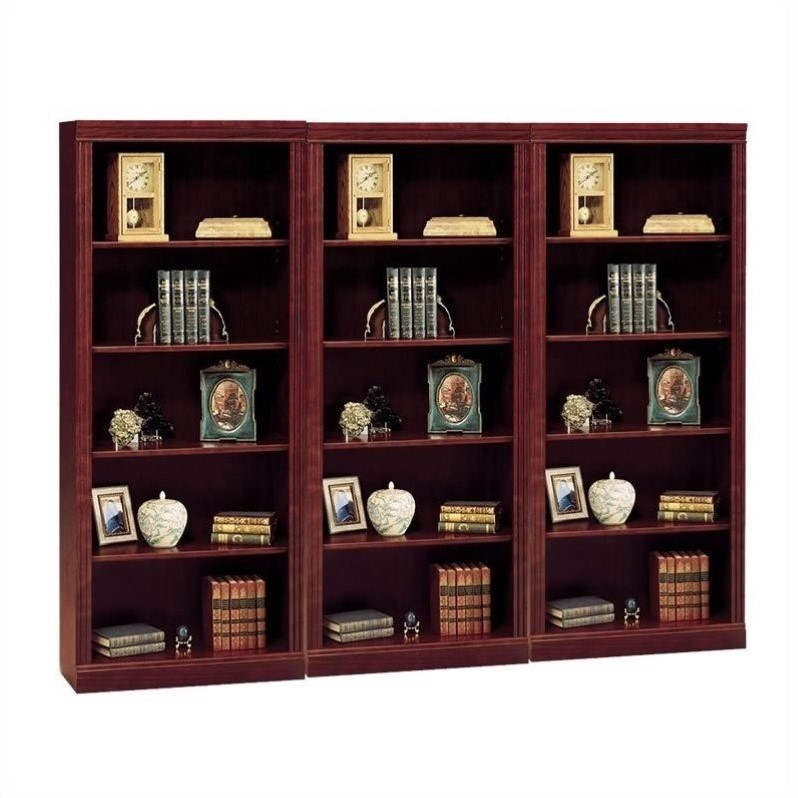 Bush Furniture Saratoga 5 Shelf Wall Bookcase in Harvest Cherry