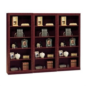 Bush Furniture Saratoga 5 Shelf Wall Bookcase in Harvest Cherry