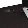 Cabot L Desk with Hutch and 5 Shelf Bookcase in Espresso Oak - Engineered Wood