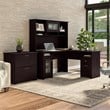 Cabot L Desk with Hutch & Lateral File Cabinet in Espresso Oak - Engineered Wood