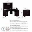 Cabot L Desk with Hutch & Lateral File Cabinet in Espresso Oak - Engineered Wood