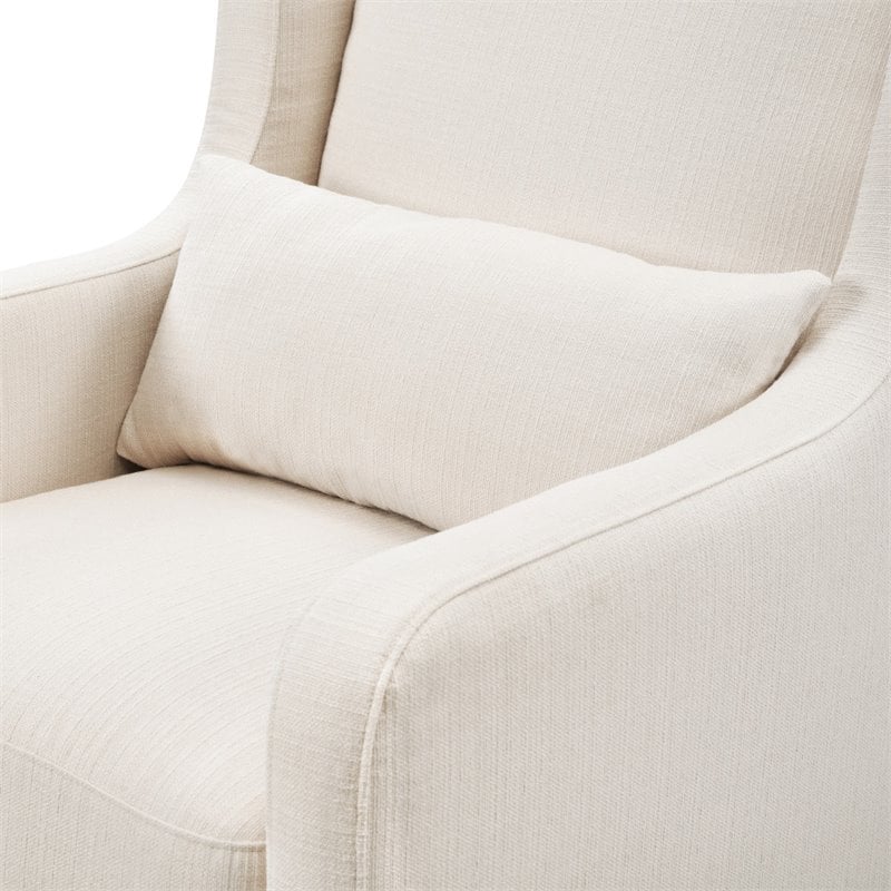 Carter's By DaVinci Adrian Swivel Glider with Storage Ottoman in Cream Linen