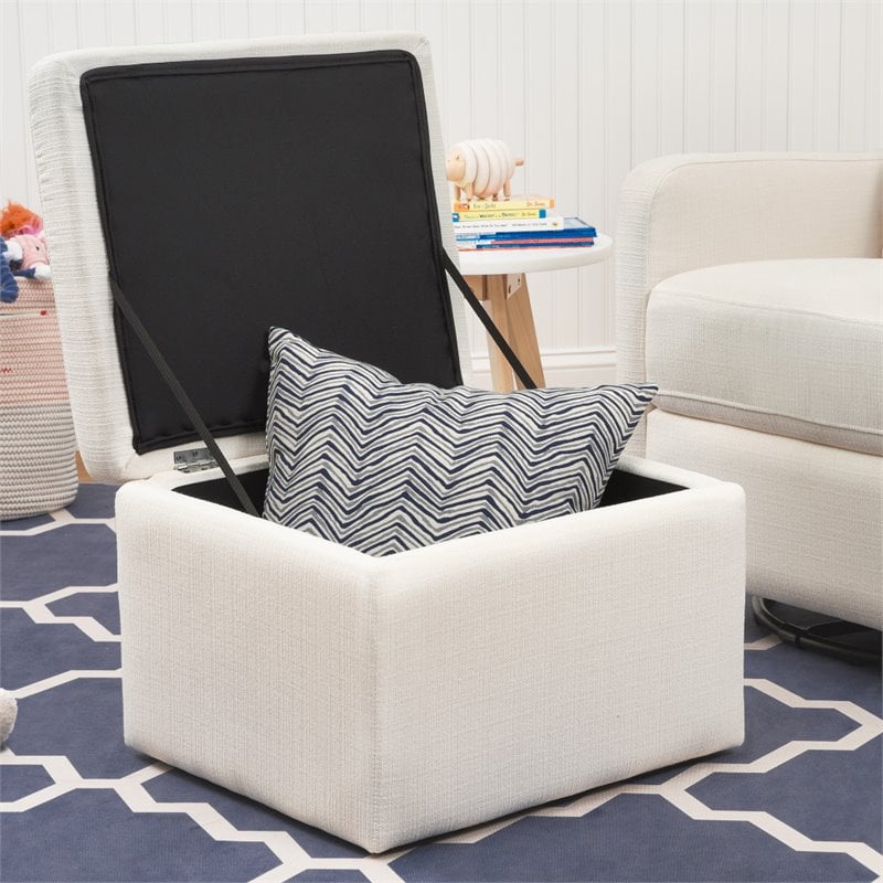 Carter's By DaVinci Adrian Swivel Glider with Storage Ottoman in Cream Linen