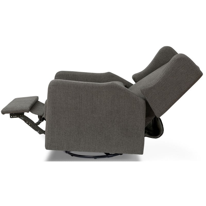Carter's By DaVinci Arlo Swivel Recliner Glider in Performance Charcoal Linen