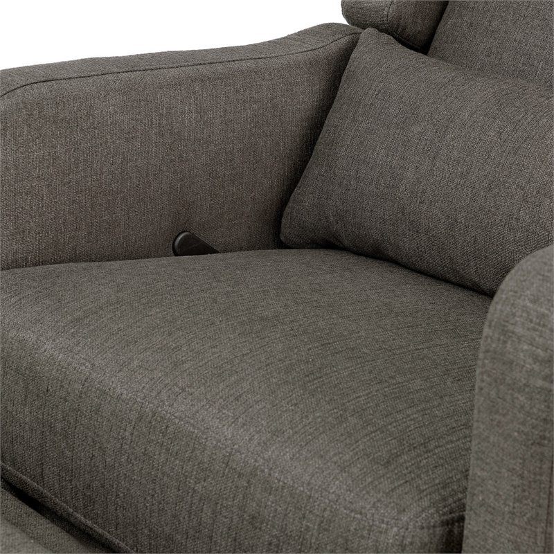 Carter's By DaVinci Arlo Swivel Recliner Glider in Performance Charcoal Linen