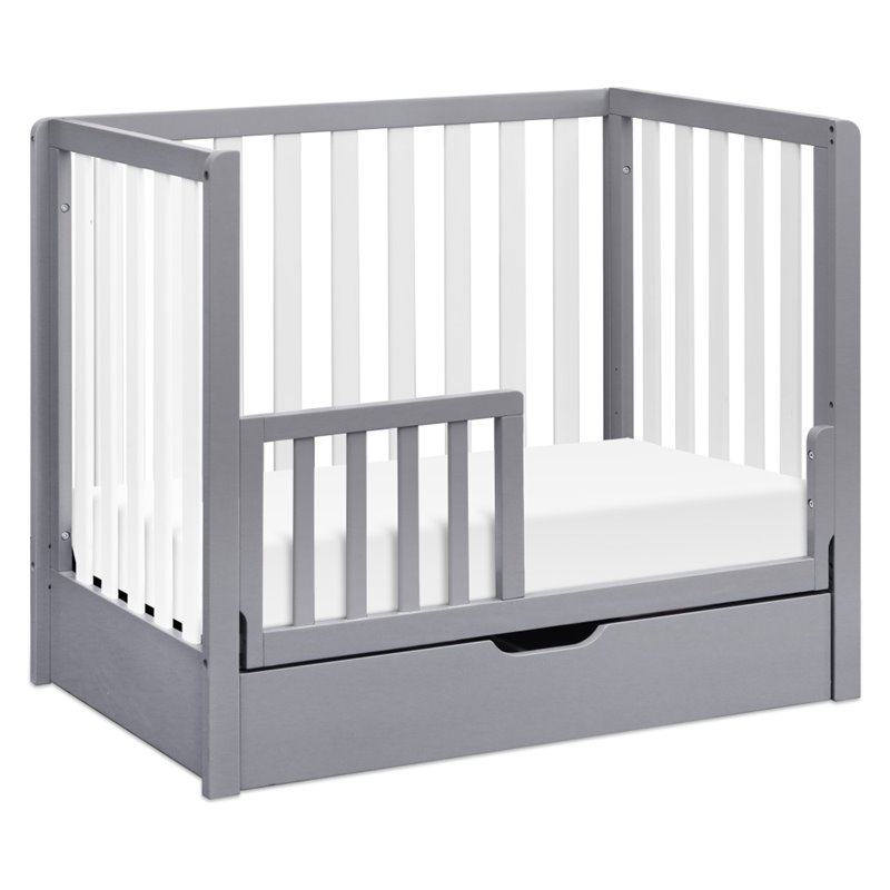 Carter's Colby 4-in-1 Convertible Mini Crib with Trundle in Gray and White
