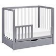 Carter's Colby 4-in-1 Convertible Mini Crib with Trundle in Gray and White