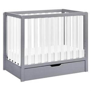 Carter's Colby 4-in-1 Convertible Mini Crib with Trundle in Gray and White