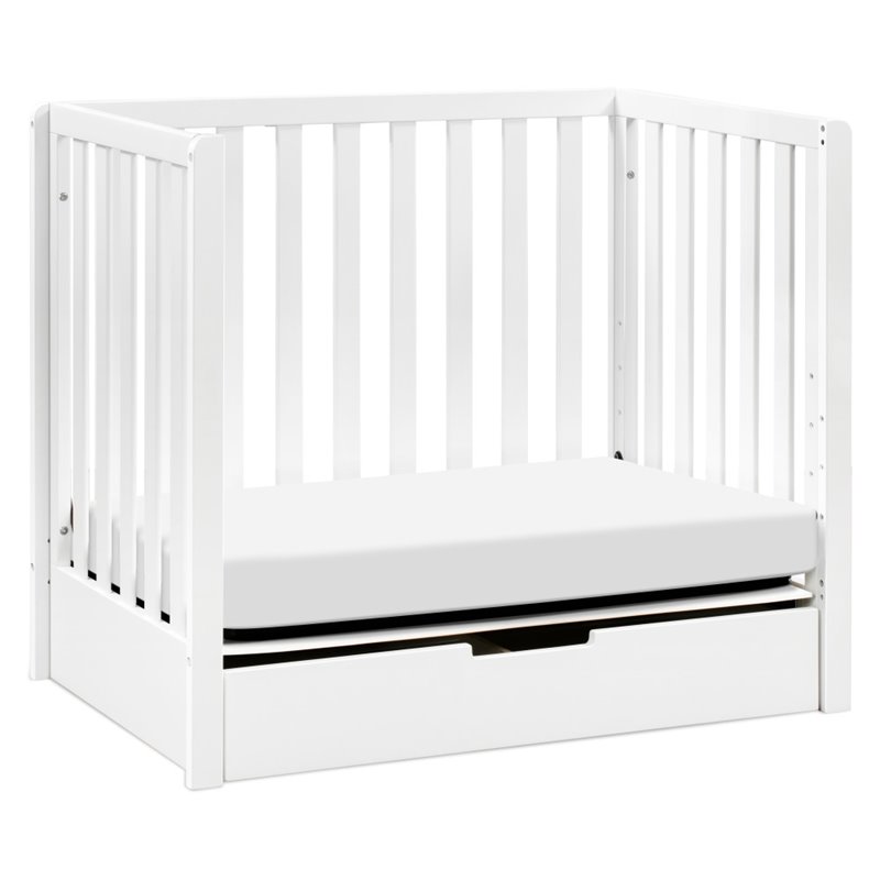 Carter's Colby 4-in-1 Convertible Mini Crib with Trundle in White