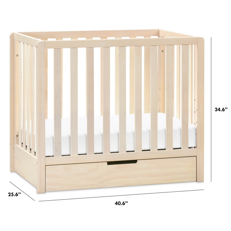 Carter's Colby 4-in-1 Convertible Mini Crib with Trundle in Washed Natural