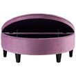 Posh Living Nathan Velvet Upholstered Half Moon Storage Ottoman in Mauve