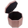 Posh Living Adrian Button Tufted Velvet Storage Ottoman in Blush Pink