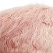 Posh Living Anthony Faux Fur Fabric Accent Chair with Metal Legs in Rose